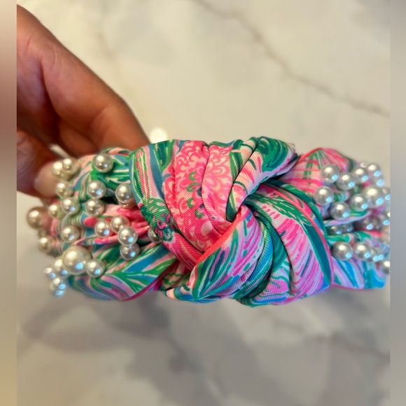 Lilly Pulitzer Pink and Green Floral Headband - Picture 4 of 4